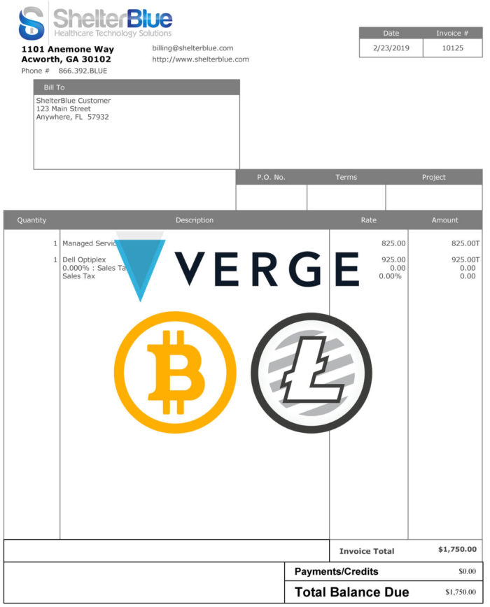 CryptoCurrency Invoice Payment Demo Invoice
